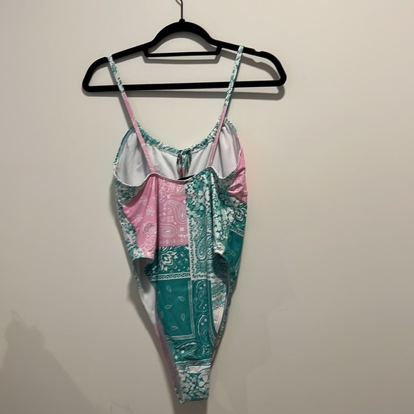 ASOS Reclaimed Vintage One Piece High Leg Tie Front Swim Suit ***NEVER WORN*** - Picture 8 of 12